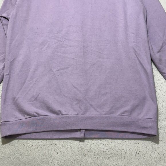 CW Classics Women's Large Snap Button Grandma Cardigan Sweater Lavender Floral - Picture 11 of 11